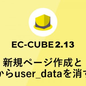 EC-CUBE2.13.2 新規ページ作成とURLからuser_dataを消す方法