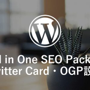 All in One SEO PackでTwitter CardとOGPを設定！