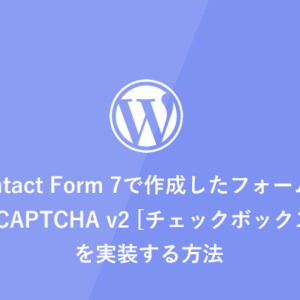 [WordPress] Contact Form 7 で作成したフォームに「reCAPTCHA v2 [チェックボックス]」を実装する方法