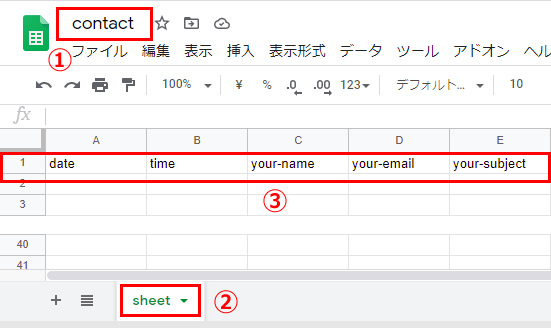 Googleスプレッドシートを作成