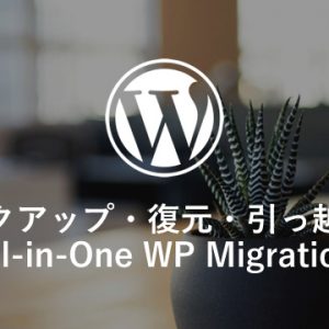 WordPressのバックアップ・復元・引っ越しに「All-in-One WP Migration」